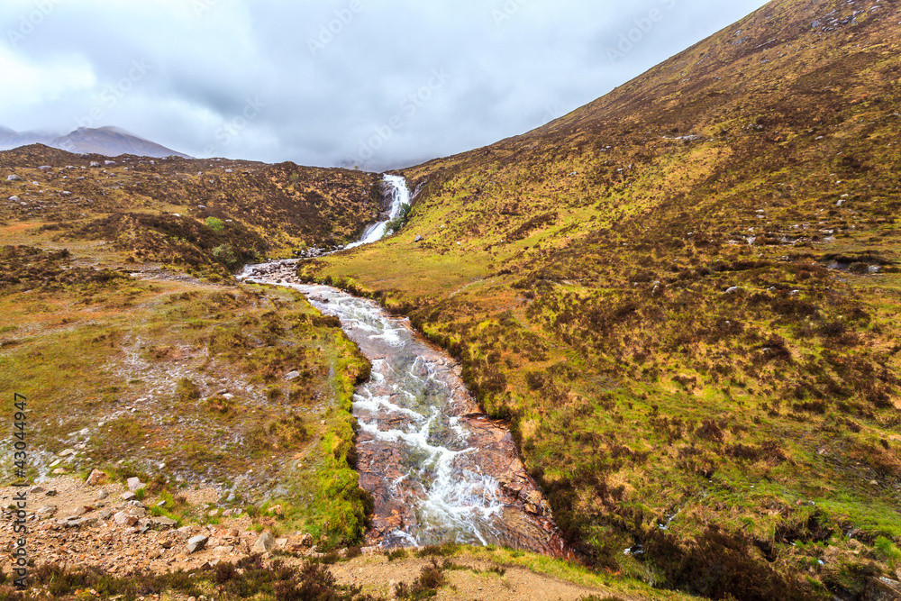 River in a landscape on a cloudy day River in a landscape on a cloudy day