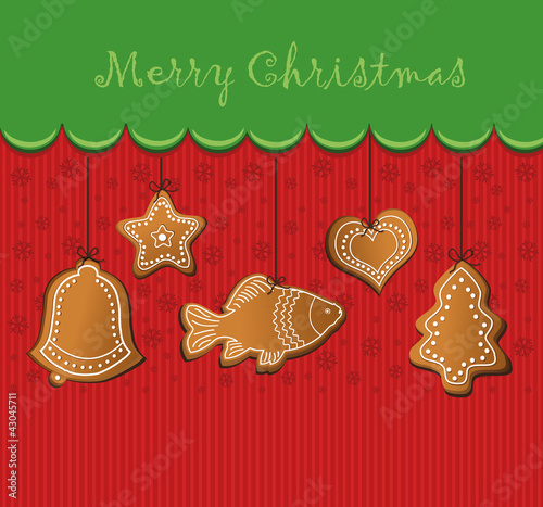 merry christmas gingerbread card