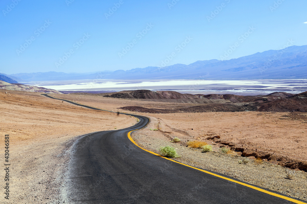 winding road Artists drive in the Death Valley