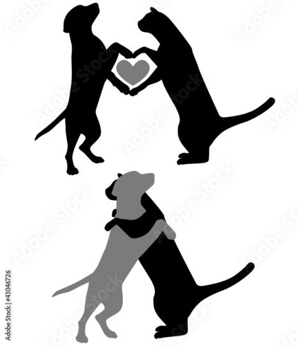 Cat and Dog Silhouette
