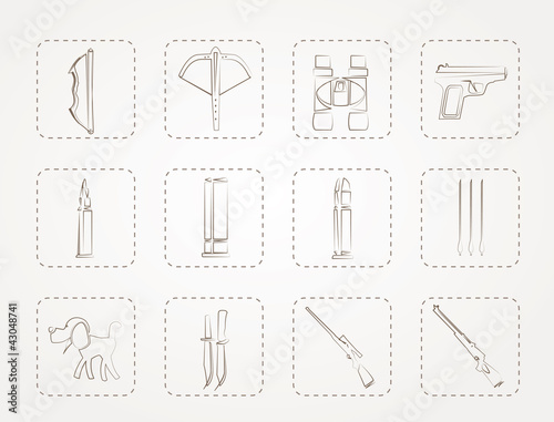 Hunting and arms Icons - Vector Icon Set
