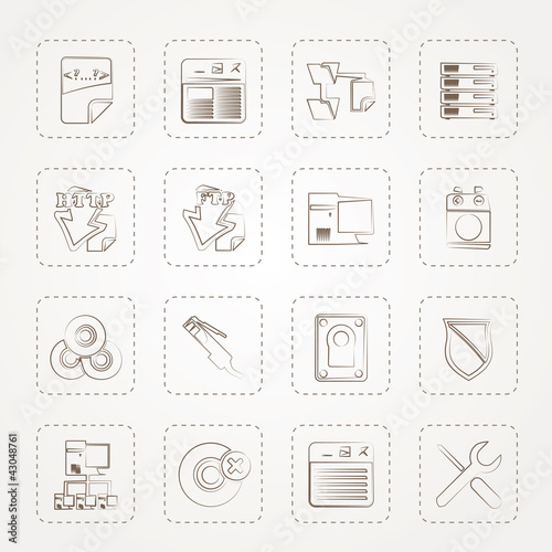 Server Side Computer icons - Vector Icon Set