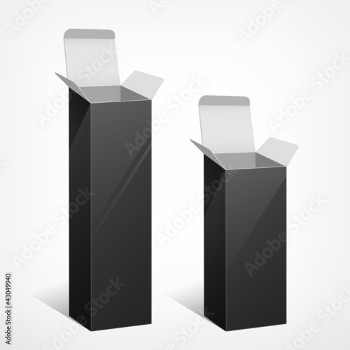 Set package long black box design, vector illustration
