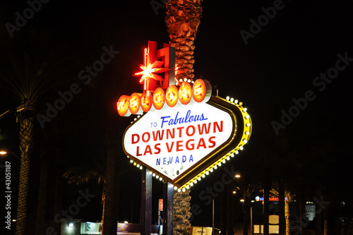 The downtown Las Vegas sign at night