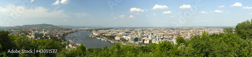 spring panoramic photo of the budapest historic center © mikeng