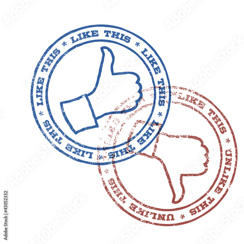 Like and unlike stamps illustration. Vector, EPS10