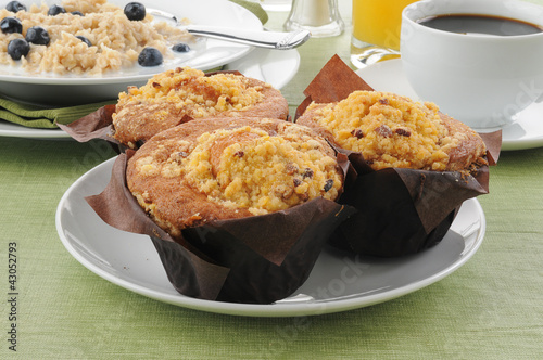 Coffee cake muffins with oatmeal