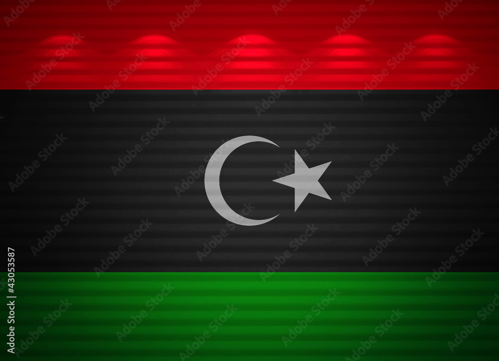 Libyan flag wall, abstract background Libyan flag wall, abstract background