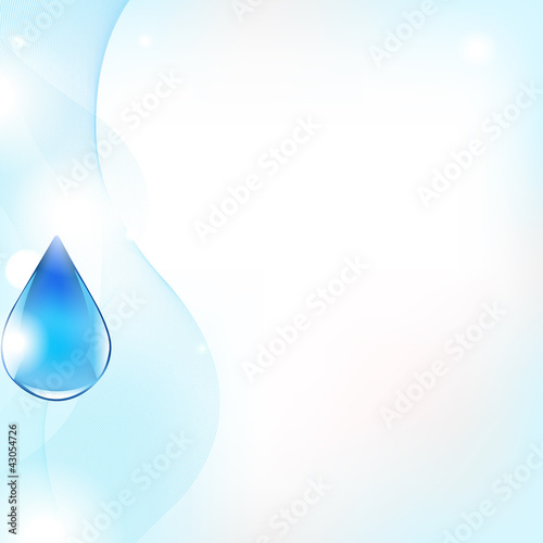 Abstract Vector Line And Blue Water Drop