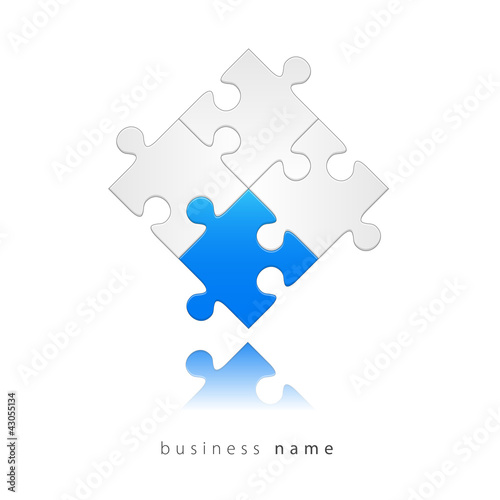 Abstract logo puzzle, blue, start, new