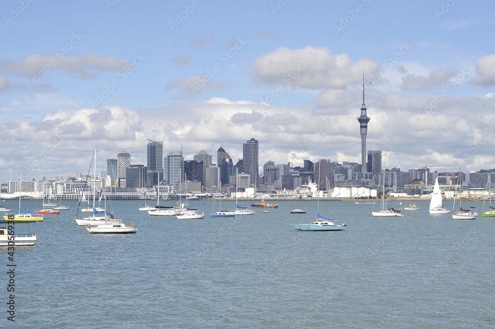 Naklejka premium Auckland CBD from the Sea