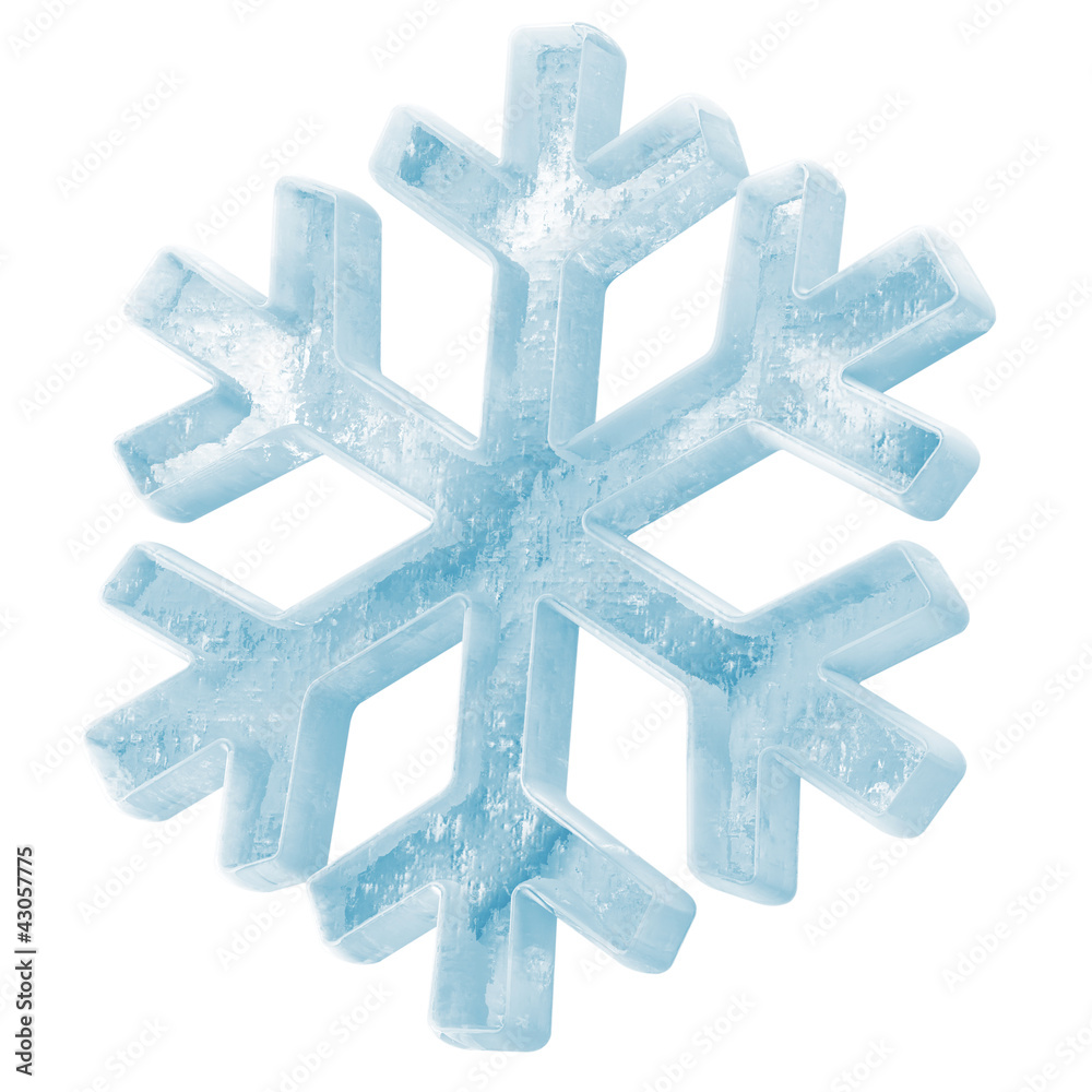Naklejka premium Icy Snowflake Icon isolated on white background