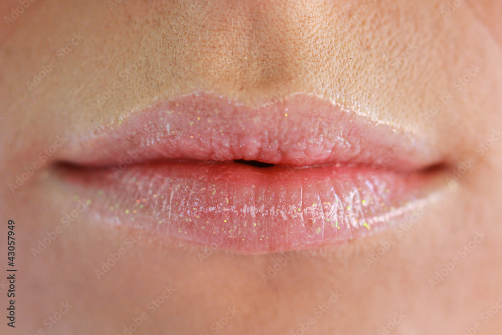 Female lips close up Female lips close up