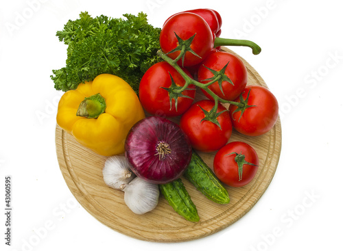 Group of vegetables on cutting board