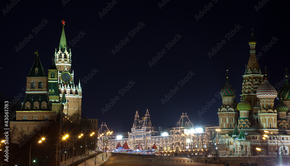 Obraz premium Red Square in night. Moscow, Russia