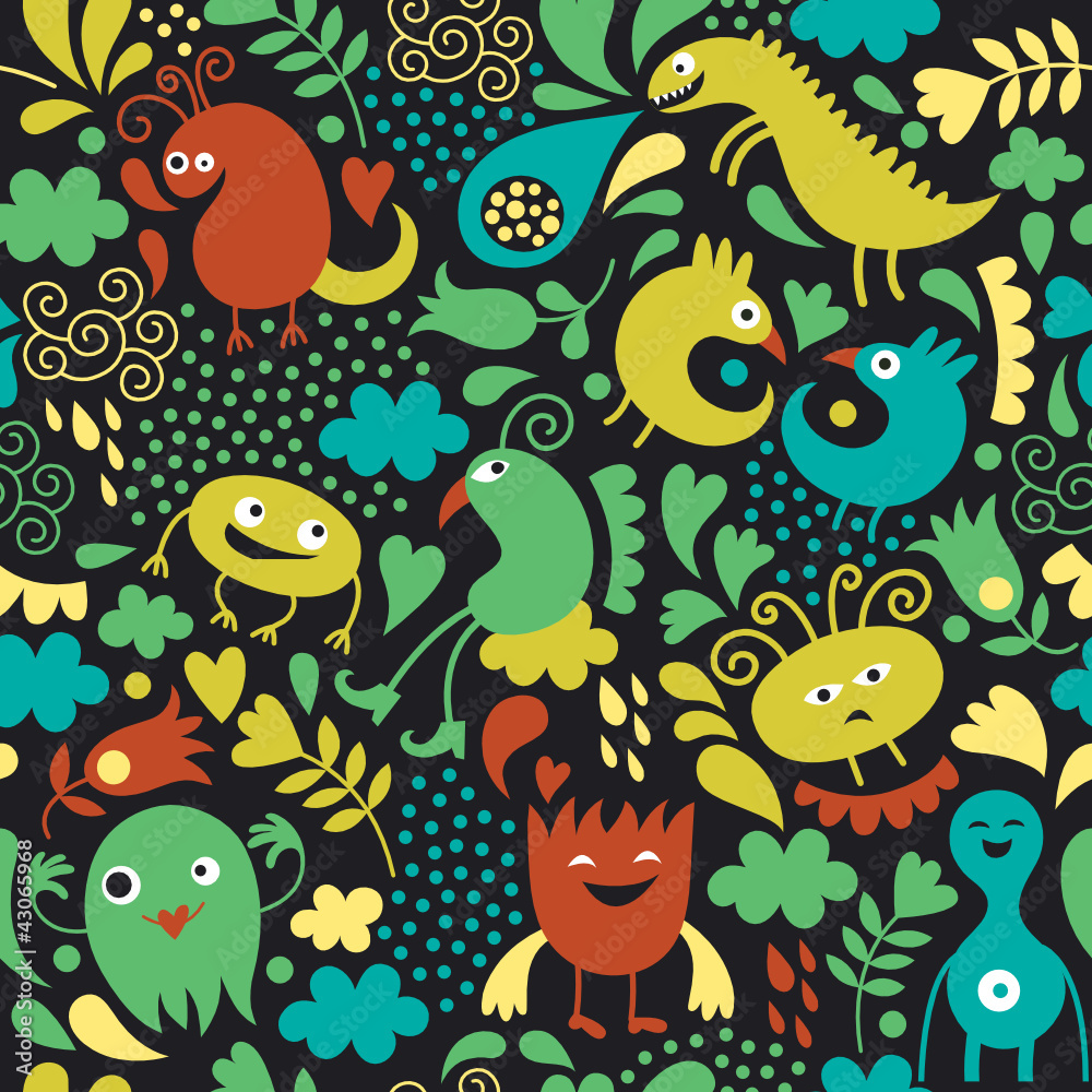 seamless pattern with cute monsters seamless pattern with cute monsters