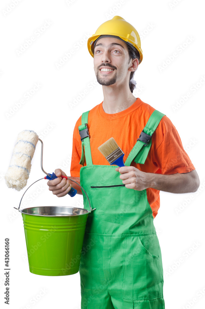 Painter isolated on the white Painter isolated on the white