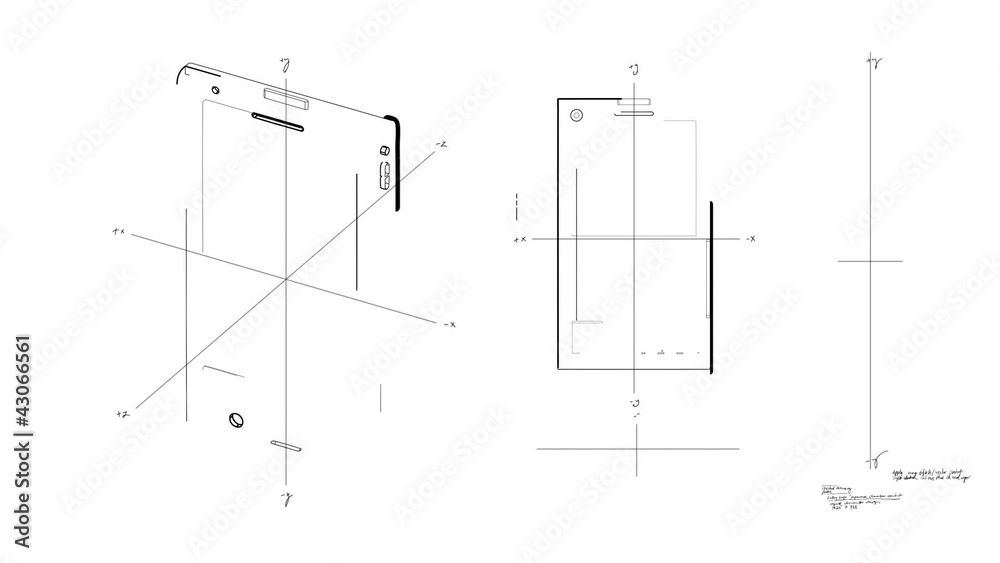 Smartphone Technical Drawing Smartphone Technical Drawing