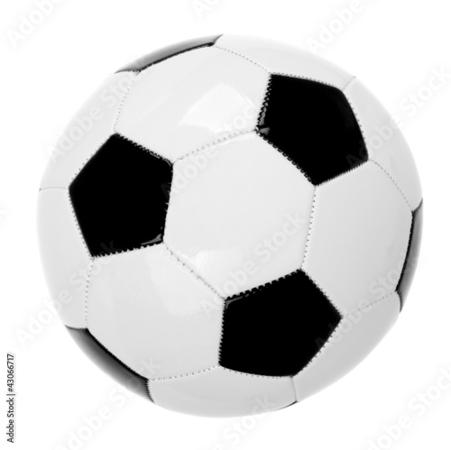 Leather soccer ball isolated on white background