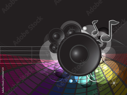 Funky rainbow music illustration