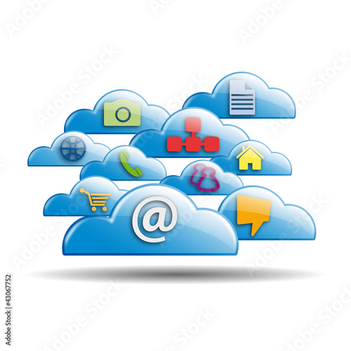 Cloud computing and mobility concept # Vector