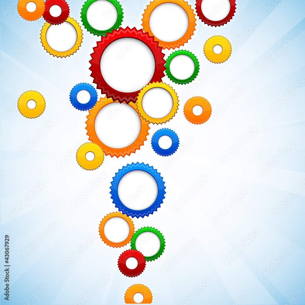 Colorful background with gear circles.