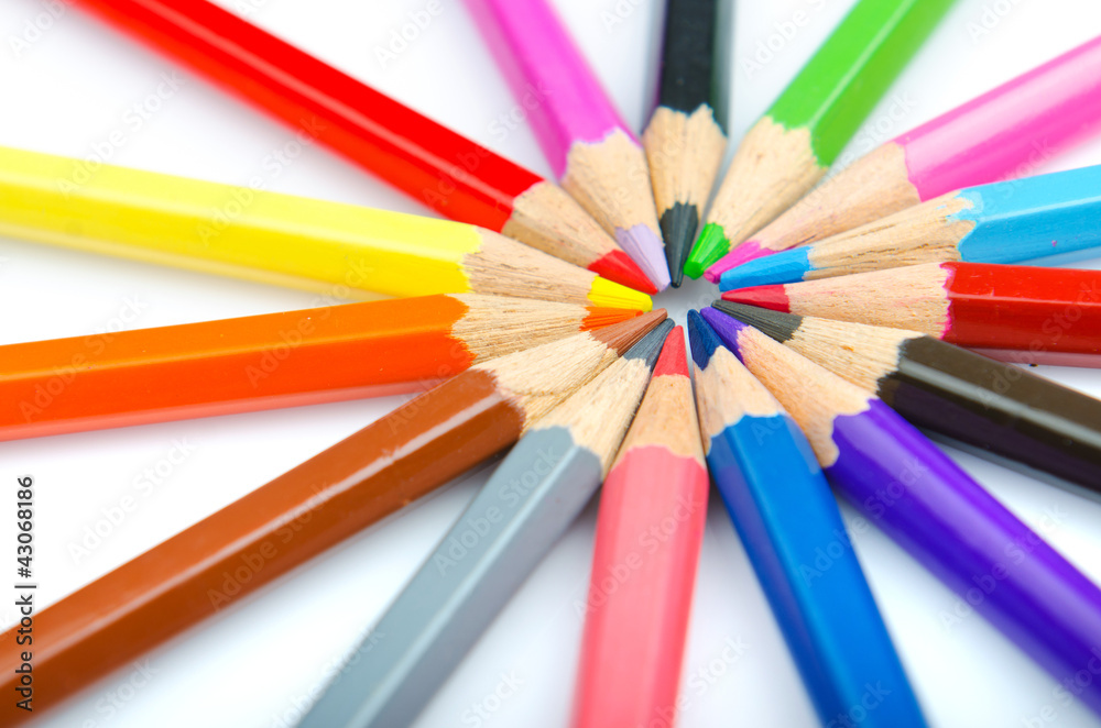 Colour pencils in creativity concept Colour pencils in creativity concept