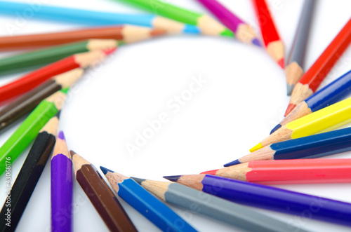 Colour pencils in creativity concept