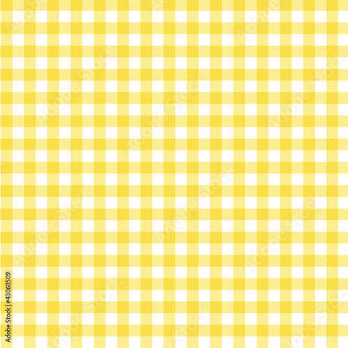 Yellow Gingham Fabric Background
