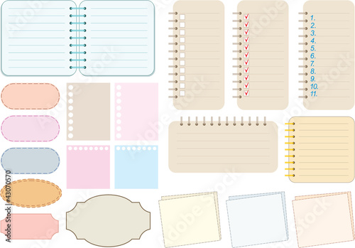 Scrapbook elements. Paper and notebooks