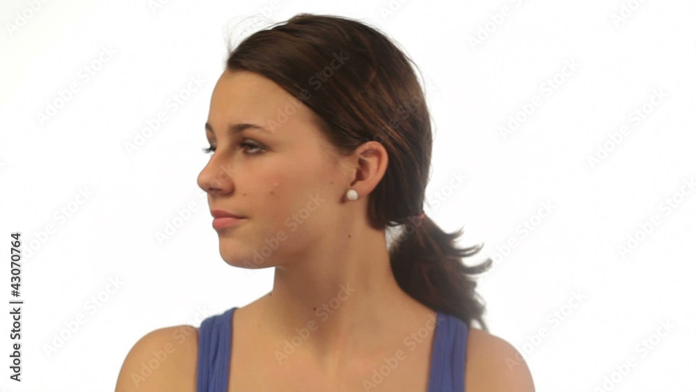 Profil of the young woman isolated Profil of the young woman isolated