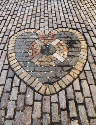 Heart made of stone pavers