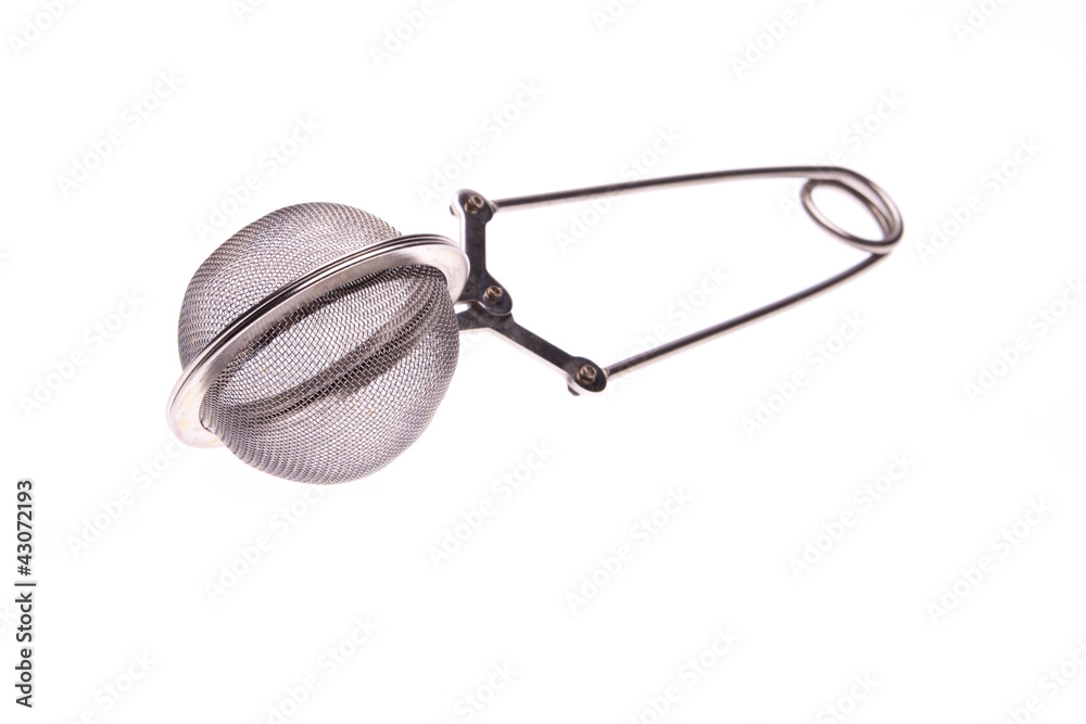 Metal tea strainer isolated on white background Metal tea strainer isolated on white background