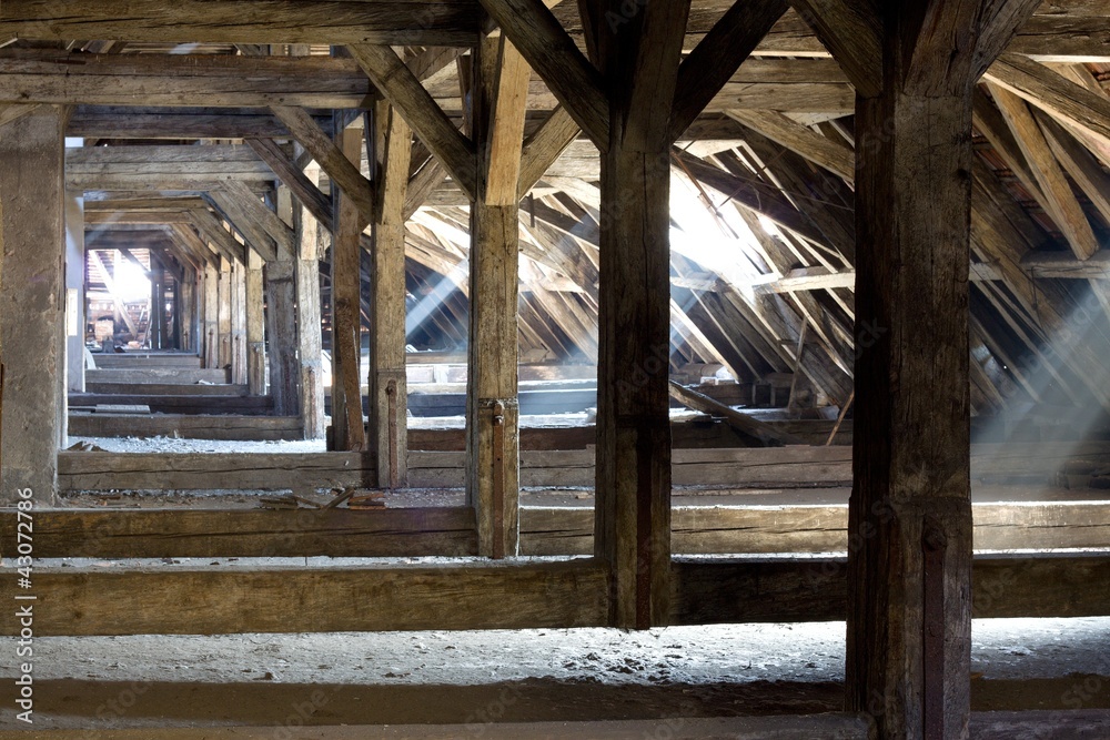 old attic of a house, hidden secrets