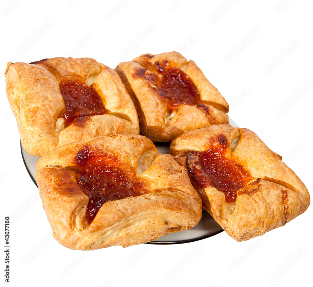 Puff fancy bread with jam