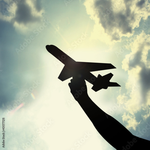Aeroplane toy  in hand