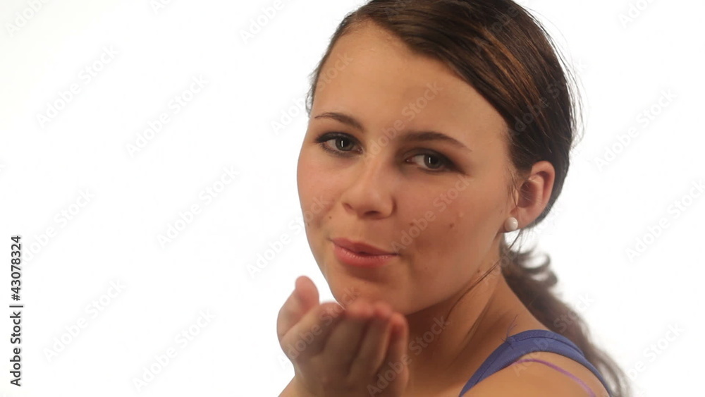 Pretty girl flirting isolated Pretty girl flirting isolated