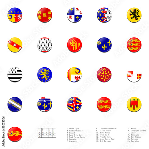 Flags balls of France regions