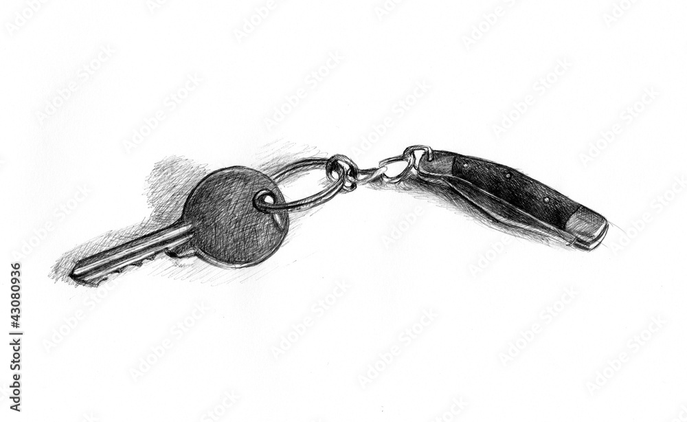 porte-clef couteau Stock Illustration | Adobe Stock
