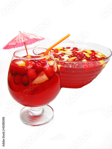 punch cocktail drink with fruit photo