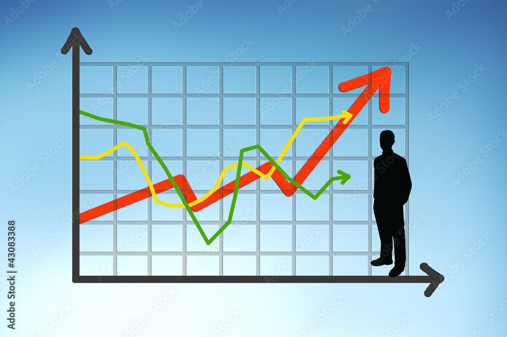 Business and graph on the screen background Business and graph on the screen background
