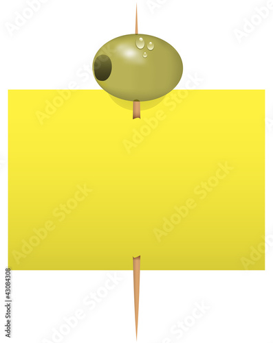 Blank paper with olive