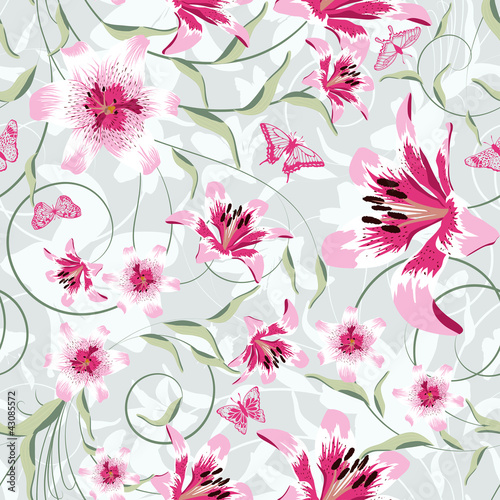 Fototapeta Naklejka Na Ścianę i Meble -  seamless floral pattern