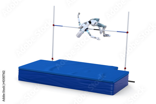 Robot Competing in High Jump photo