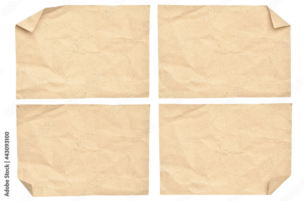 Vintage paper isolated on white