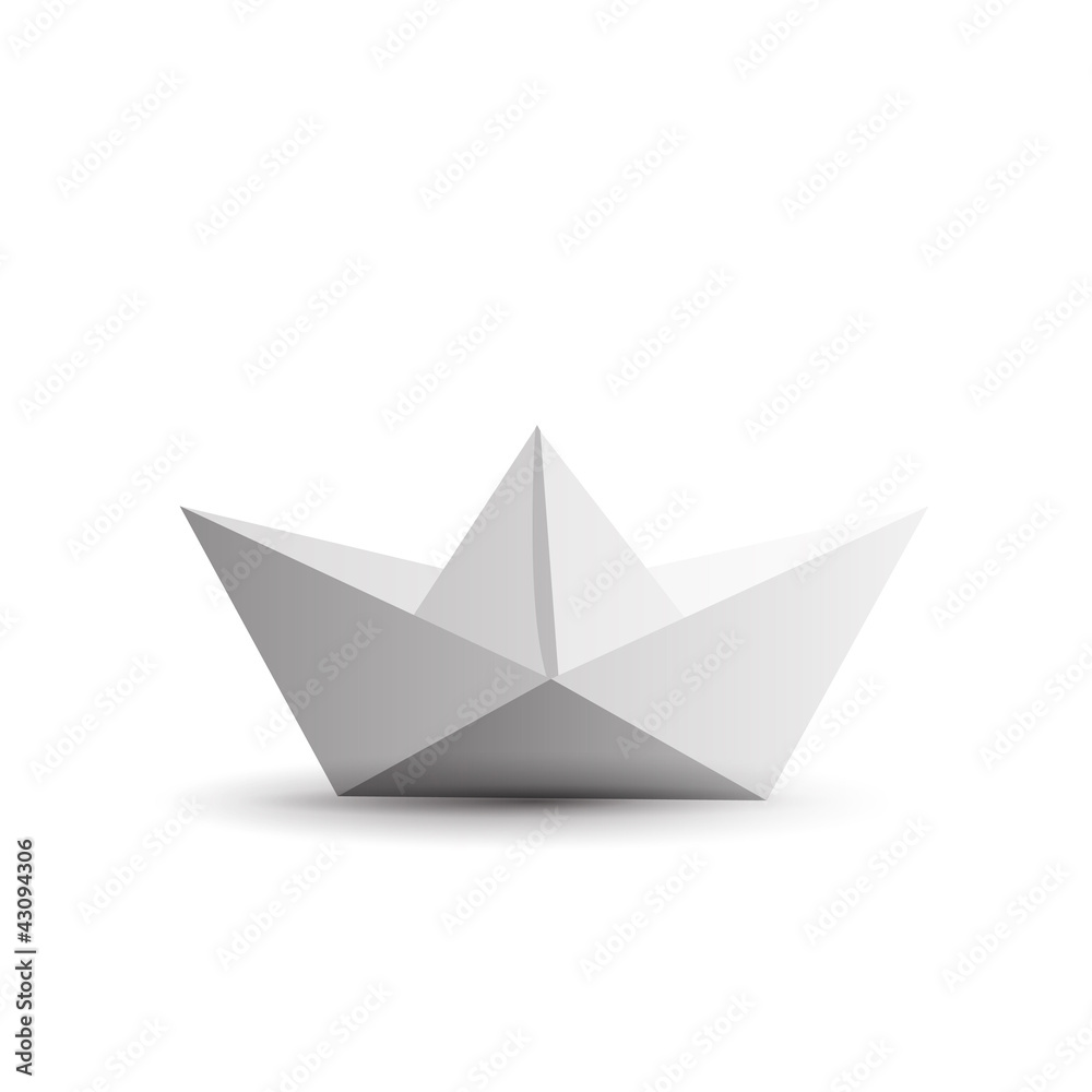 Origami paper ship isolated on white background. Origami paper ship isolated on white background.