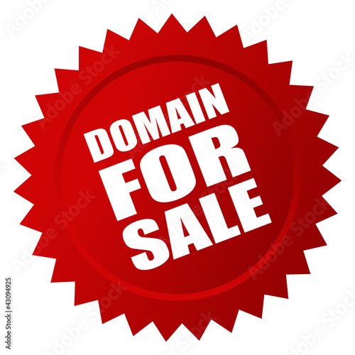 Domain for sale sticker, vector illustration