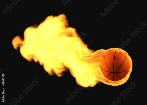 flying flaming basketball © sommersby