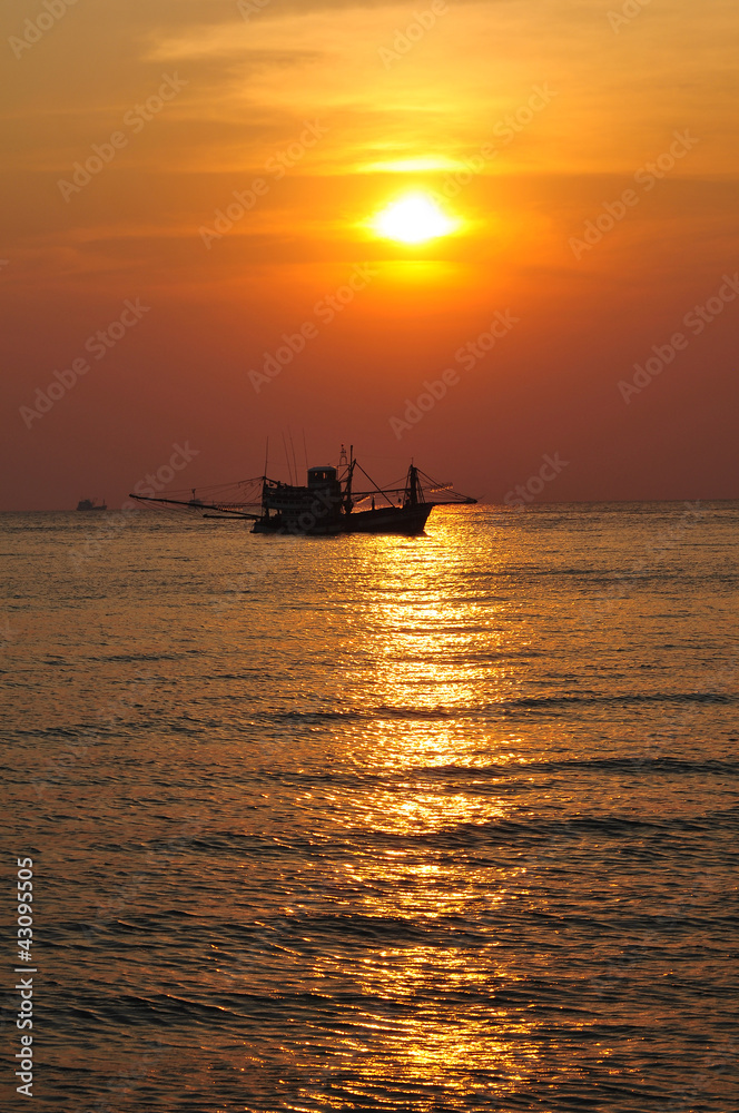 Fisherman's Boats at Sunset