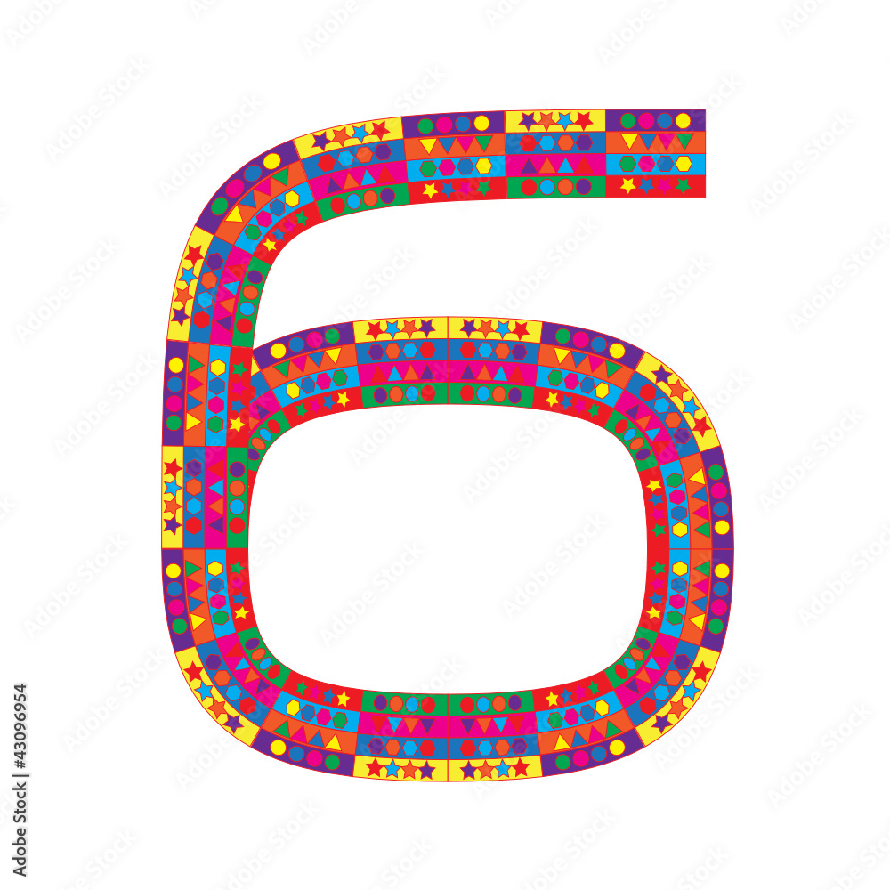 Number 6 on white background